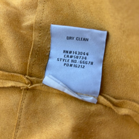 Bagatelle Faux-Suede Gold Yellow Drape-Front Jacket, Size L - Picture 5 of 6